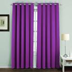 Luxury Pair Thermal Blackout Curtains Ring Top Eyelet Fully Lined insulated Super Soft Solar Blackout 168 x 229cm - Purple