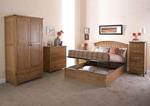 Madrid 4ft6 Double Wooden Ottoman Bed - Oak