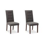 Madrid Set of 2 Dining Chairs Grey Velvet Grey