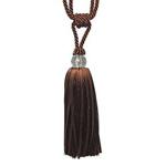 Maple Textiles Diana Luxury Tieback Crystal Beaded Ribbon Tassel Rope Curtain Tie Back (Chocolate Brown)