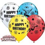 Marvels Ultimate Spiderman Happy Birthday 11″ Qualatex Latex Balloons x 5