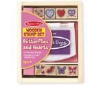 Melissa & Doug Wooden Stamp Set - Butterfly and Heart