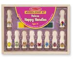 Melissa & Doug Wooden Stamp Set - Deluxe Happy Handles