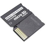 Memory Card Adapter, MicroSD MicroSDHC to MS PRO DUO Adapter for SONY PSP Camera and Others, Support Max 64GB Micro SD Card (Black)