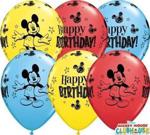 Mickey Mouse Happy Birthday 11″ Qualatex Latex Balloons x 5