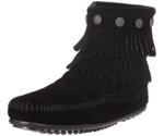 Minnetonka Double Fringe Side Zip Boot