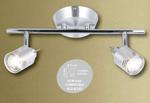 MODERN 2 WAY HEAD SPOT LIGHT GU10 ADJUSTABLE BRUSHED STEEL CEILING WALL BNIB