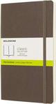 Moleskine Classic Plain Paper Notebook - Soft Cover and Elastic Closure Journal - Color Earth Brown - Large 13 x 21 A5 - 192 Pages