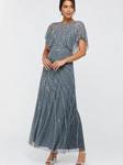 Monsoon Florence Embellished Maxi Dress, Blue, Size 8, Women Blue