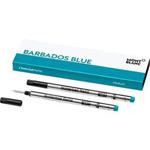 Montblanc Rollerball Refills (M) Barbados Blue 106932 - Refill Cartridge with a Medium Nib for Rollerball Pens - 2 x Blue Pen Refills