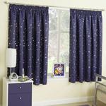 Moonlight Navy Blackout - Pencil Pleat Curtains - 66x72″/168x183cm