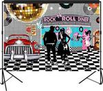 musykrafties 50s Diner Backdrop Large Banner Decoration Dessert Table Background Photobooth Prop 7x5feet