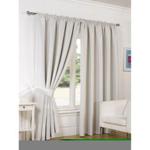 (Natural, 46″ wide x 72″ drop) Luxury Faux Silk Blackout Curtains Including Tiebacks - All Colours & Sizes