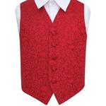 New DQT Swirl Burgundy Boy's Waistcoat - 13-14 Years: 34″