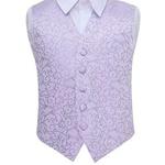 New DQT Swirl Lilac Boy's Waistcoat - 13-14 Years: 34″