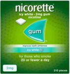 NEW - Nicorette Nicotine 2mg Sugar Free Icy White Gum - 210 Pieces. EXP 10/2021