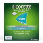 Nicorette Icy White 2mg Gum 210 Pieces