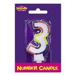 Number 3 Rainbow Edge Age Candle