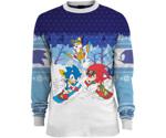 Numskull Sonic the Hedgehog Skiing Xmas Pullover white / blue