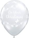 On Your Christening Butterflies Qualatex Diamond Clear 11 Inch Latex Balloons x 10