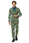 OppoSuits Men's Fun Ugly Christmas Santaboss - Full Suit: Jacket, Pants & Tie, 40