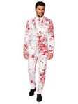 OppoSuits Men's Halloween Suit Creepy and Stylish Print - Bloody Harry - Full Set: Includes Jacket, Pants and Tie, 44