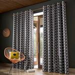 Orla Kiely - Linear Stem - Charcoal - Eyelet Curtains - 46x90″/117x229cm