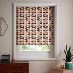 Orla Kiely Roller Blind, Daylight, Multi Stem, Tomato, 90cm Wide x 162cm Drop