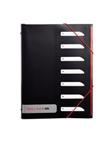 Oxford Black n' Red, File Organiser A4, 7 parts, Plastic, Black, 1 Folder