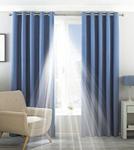 Paoletti Two Curtain Panels, Polyester, Denim, 90″ x 90″ (229 x 229cm)