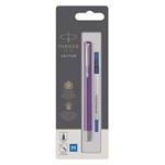 Parker 2025459 Medium Vector Chrome Trim Point Rollerball Pen - Purple/Blue