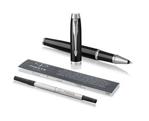 Parker IM Rollerball Pen | Black Lacquer with Chrome Trim | Fine Point Black Ink