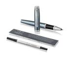 Parker IM Rollerball Pen | Light Blue Grey | Fine Point Black Ink