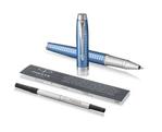 PARKER IM Rollerball Pen, Premium Blue with Fine Point Black Ink Refill, Blister Pack (1975546)