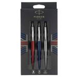 Parker Jotter London Trio Discovery Pack: Ballpoint Pen (Royal Blue), Gel Pen (Red Kensington) & Mechanical Pencil (Stainless Steel)