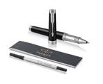 Parker Premier Rollerball Pen | Deep Black Lacquer with Chrome Trim | Fine Point Black Ink | Premium Gift Box