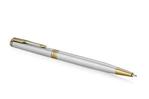 Parker Sonnet Slim Ballpoint Pen | Stainless Steel with Gold Trim | Medium Point Black Ink | Gift Box