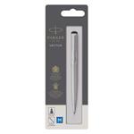 Parker Vector Ballpoint Pen | Stainless Steel with Chrome Trim | Medium Point Blue Ink | Hangtab