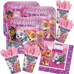 PAW PATROL 52 piece party set Pink - Platter cups Serviettes for 16 children (16 plates 16 cups 20 napkins)