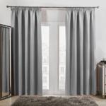 (Pencil Pleat - Silver Grey, 46″ x 54″) Dreamscene Blackout Curtains Dreamscene Pair of Eyelet OR Pencil Pleat BLACKOUT Curtains Thermal Ready Made Dreamscene Pair of Eyelet OR Pencil Pleat