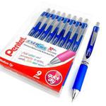 Pentel EnerGel XM BL77 - Retractable Liquid Gel Ink Pen - 0.7mm - 52% Recycled - Wallet of 9 - Blue