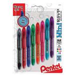 Pentel Mini R.S.V.P. Medium Ballpoint Pens 8/Pkg-Assorted Ink Colors