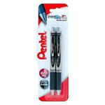 Pentel XBL77/2-A EnerGel Xm Retractable Gel Pen - Black (Pack of 2)