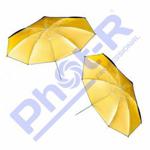 Phot-R 2x 33″/84cm Black/Gold Light Studio Flash Diffuser Reflector Umbrella