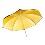 Phot-R 2x 43″/109cm Black/Gold Light Studio Flash Diffuser Reflector Umbrella