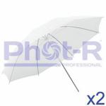 Phot-R Professional 2x 43″/109cm Translucent White Studio Collapsible Umbrella