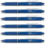 Pilot Blue Frixion Clicker Retractable Fine Bullet Tip Erasable Springs 0.7mm Nib 0.5mm Line BLRT-FR7 (Pack of 6)