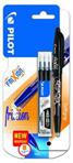 Pilot Frixion Ball Erasable Rollerball 1.0mm Tip Broad + 3 Refills, Black