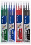 Pilot Frixion Ball Rollerball Pen - 4 Refills Sets of 3 (1 Assorted)
