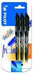 Pilot Frixion Erasable Rollerball Pen 0.7 mm Tip - Black, Pack of 3